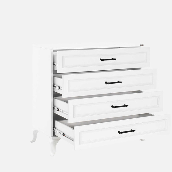 Adore Country 4 Çekmeceli Şifonyer - Mat Lake Beyaz 