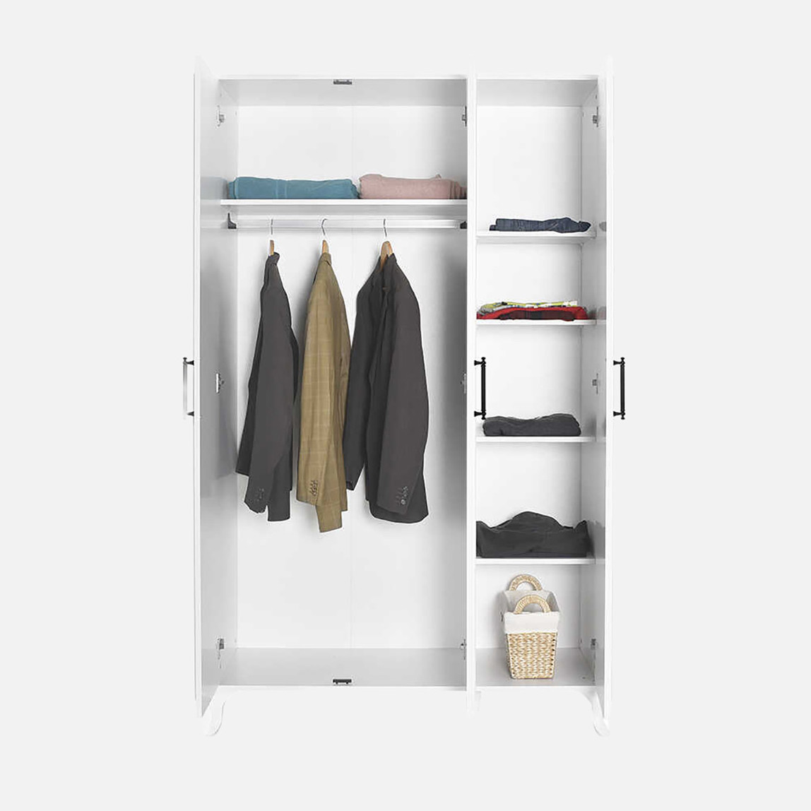    Adore Country 3 Kapaklı Gardırop-Mat Lake Beyaz  