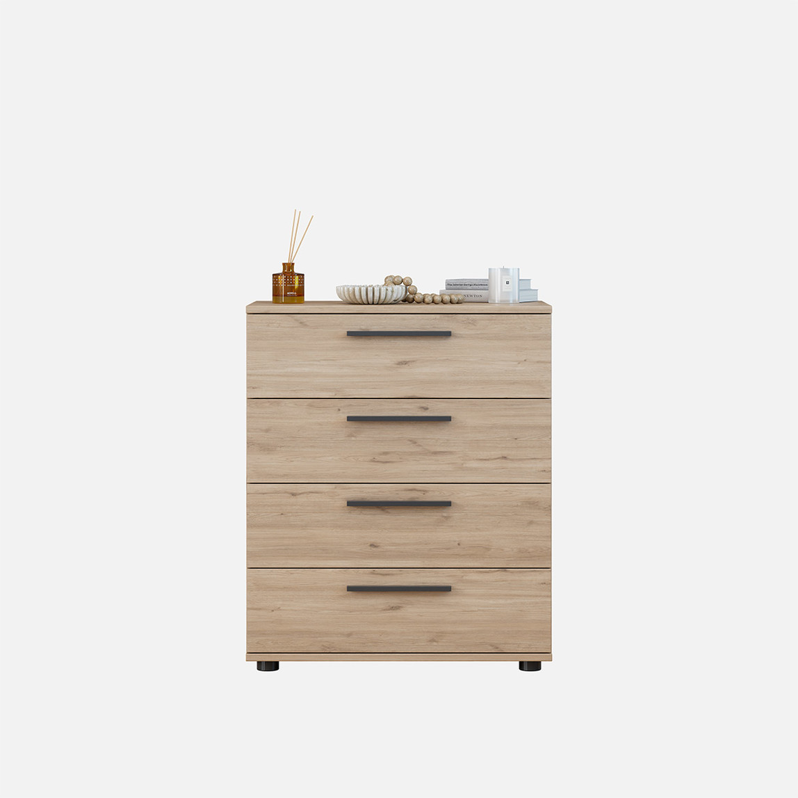    Adore White 4 Çekmeceli Şifonyer - Florida Meşe 