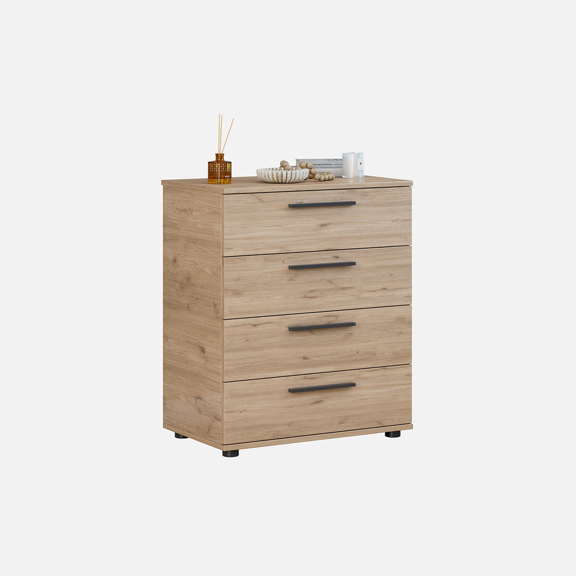    Adore White 4 Çekmeceli Şifonyer - Florida Meşe 