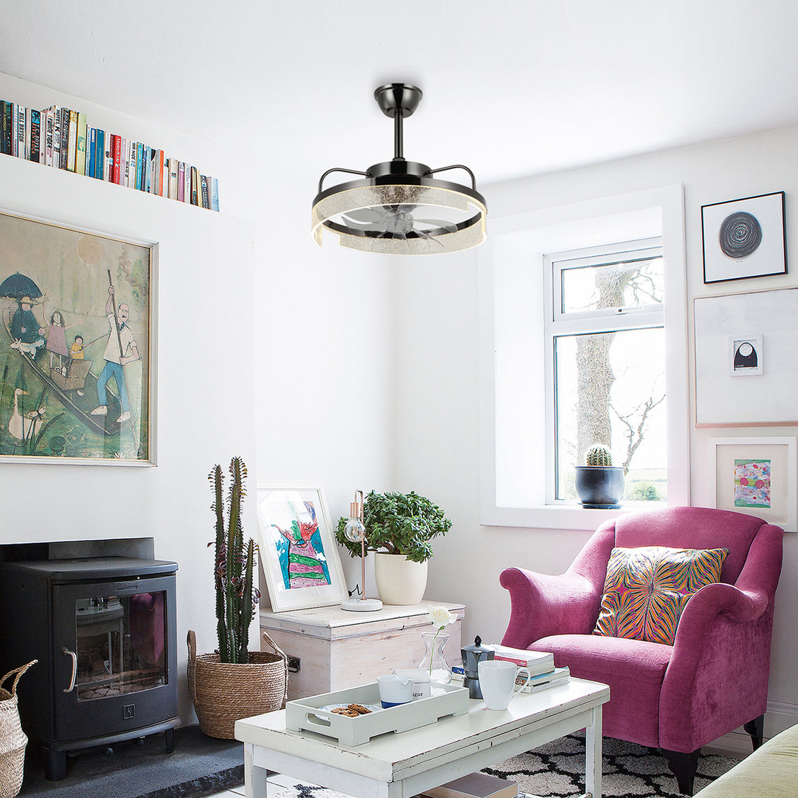    Lucea Panada 01 Fanlı Led Avize Krom 