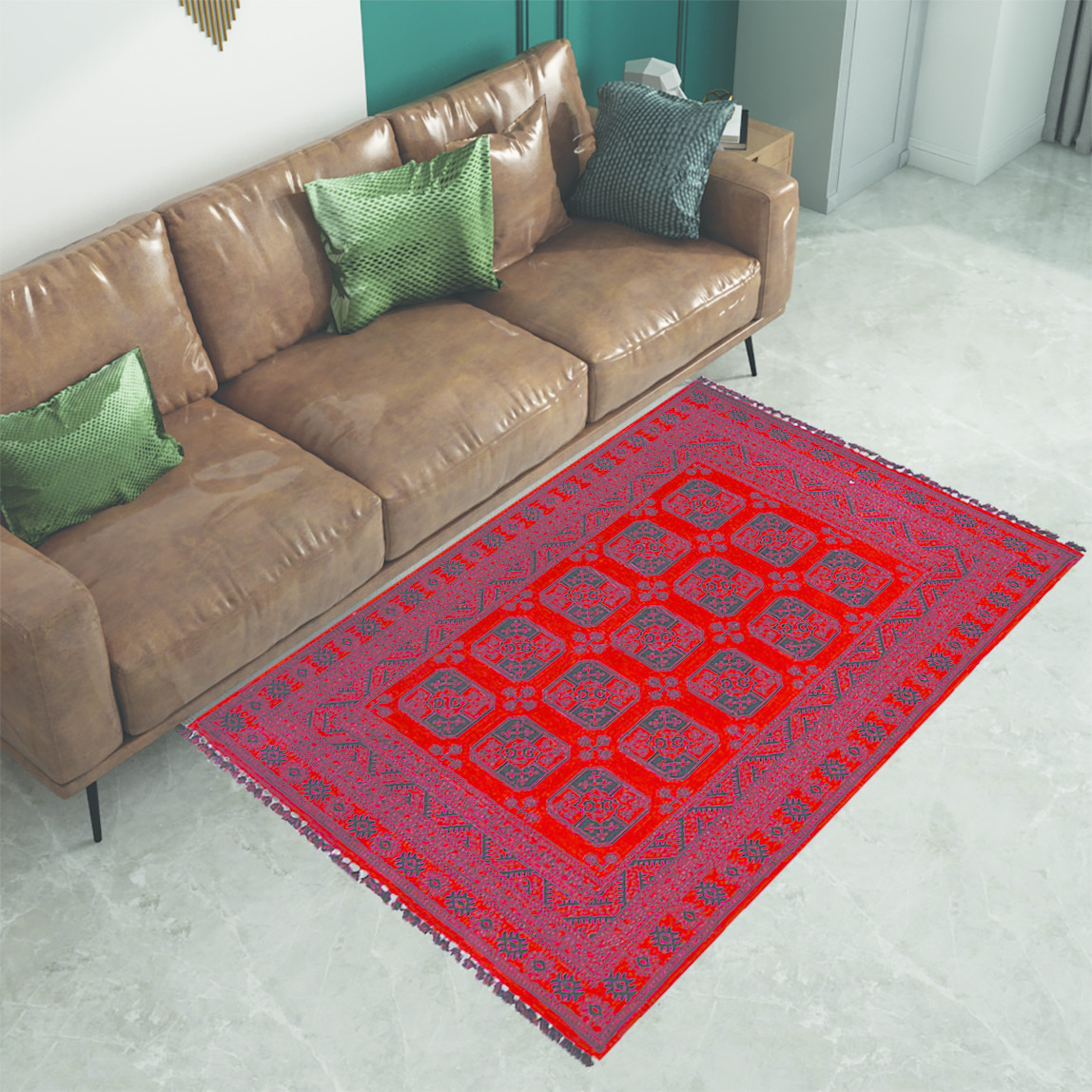    Crea Truva 01 Etnik Desen Dokuma Halı 160x230 cm 