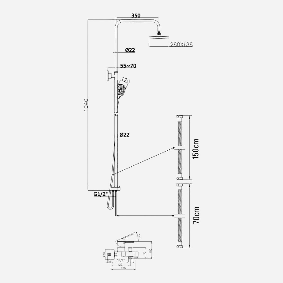    Adell Mode S Duş Sistemi 