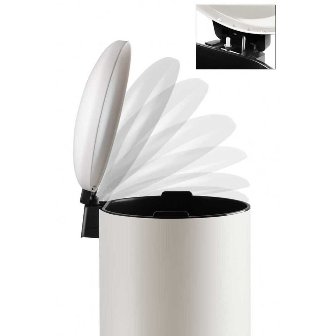    Bombe Kapaklı Çöp Kovası 30L Mat Bej 