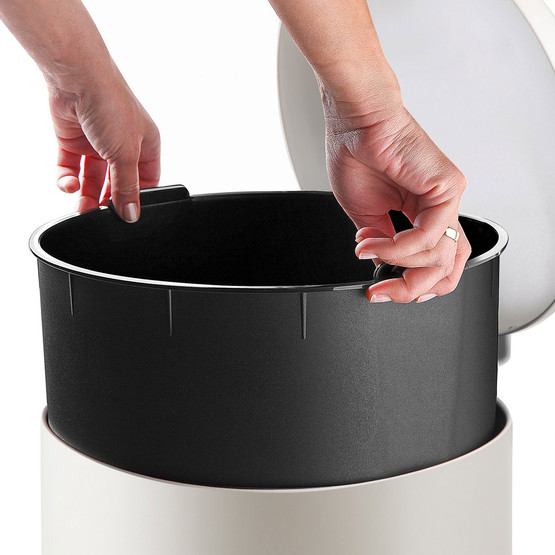 Bombe Kapaklı Çöp Kovası 30L Mat Bej