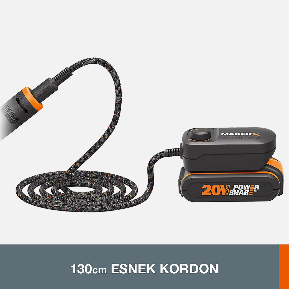    Worx WA7160 MAKERX 20Volt HUB Devir Ayarlı Adaptör (Akü ve Şarj Cihazı Dahil Değildir) 