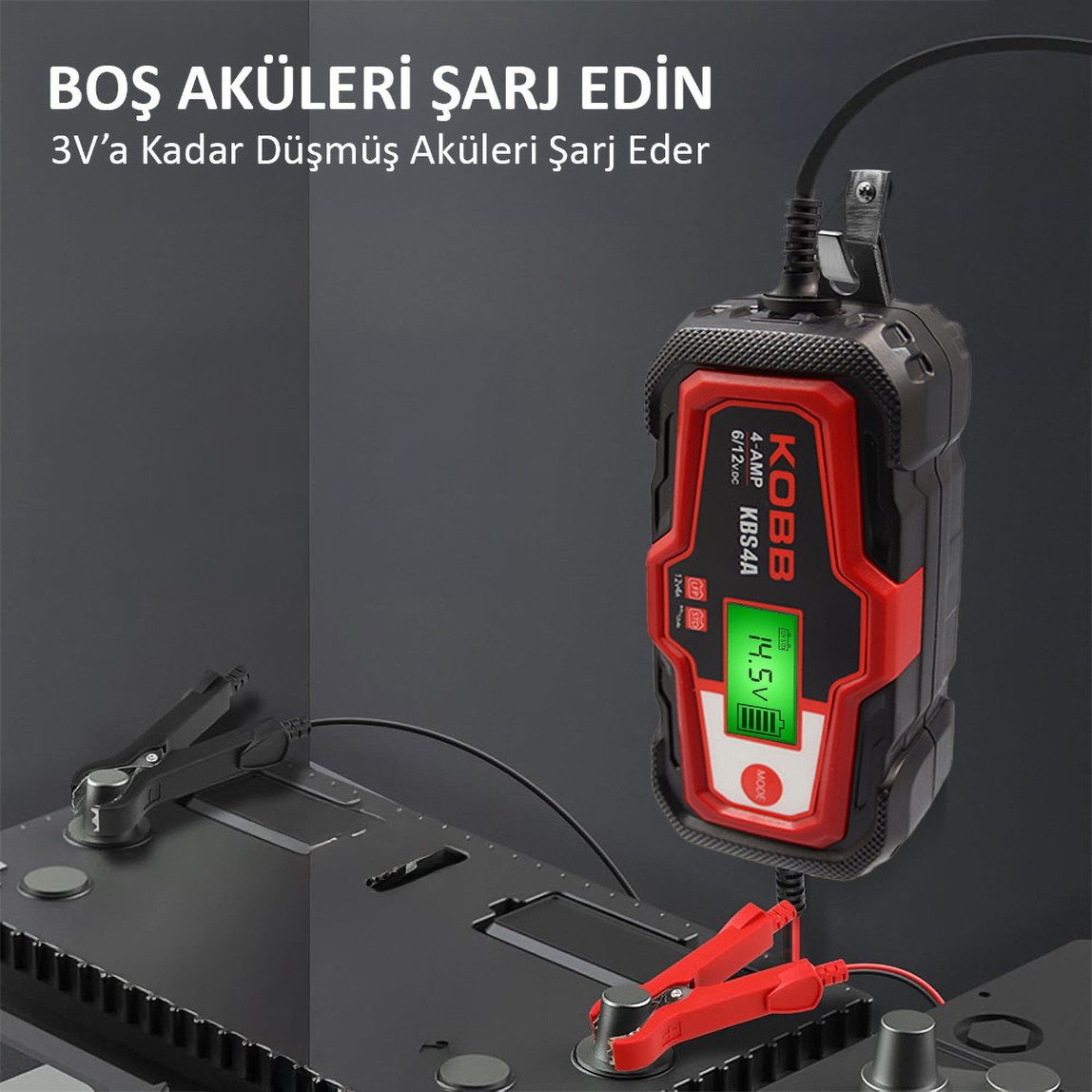    Kobb KBS4A 6/12V 120A Dijital Akü Şarj ve Akü Bakım Desülfatör  Power Supply 