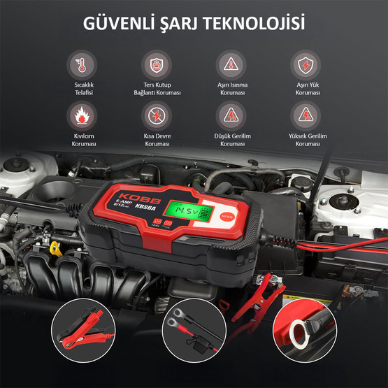 Kobb KBS6A 6/12V 150A Dijital Akü Şarj ve Akü Bakım Desülfatör Power Supply