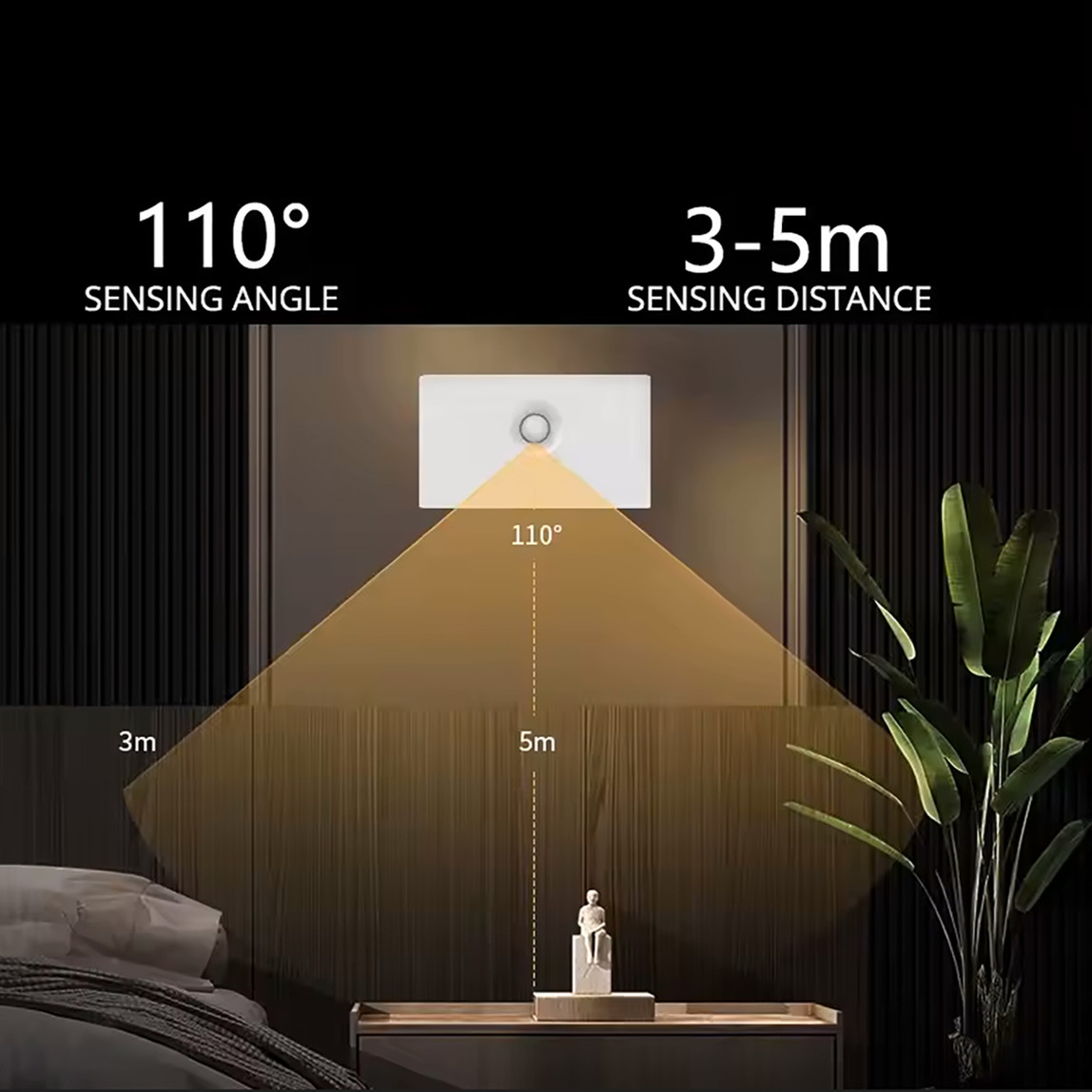    Dlc Led Usb Şarjlı Sensörlü Yatay Aplik 