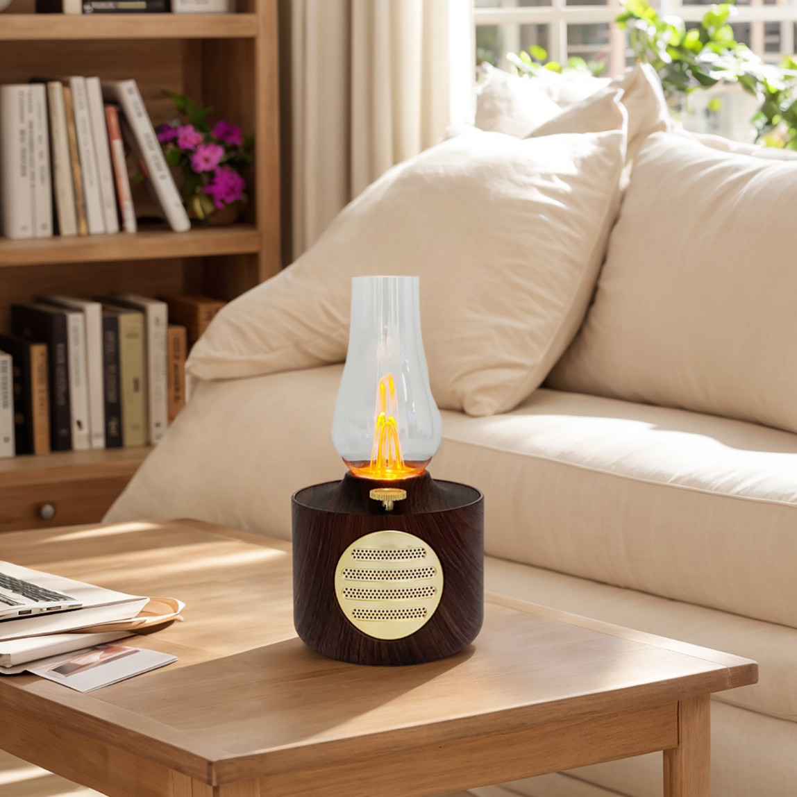    Dlc Led Usb Şarjlı Gaz Lambası Müzik Çalar 