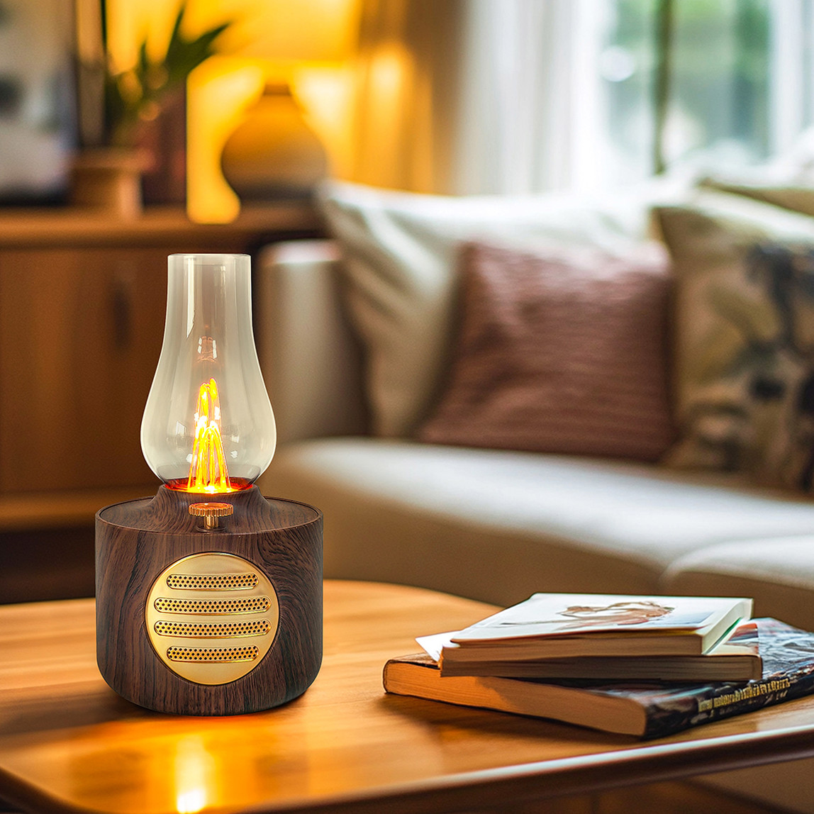    Dlc Led Usb Şarjlı Gaz Lambası Müzik Çalar 