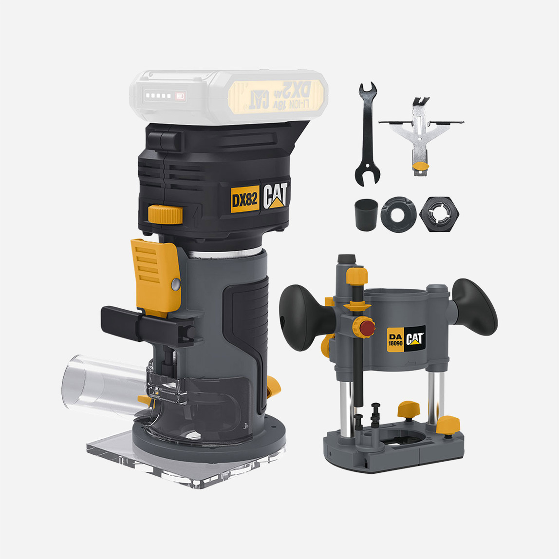    CAT DX82B.3 18Volt Şarjlı Kömürsüz 6mm Devir Ayarlı Profesyonel Avuç İçi El Frezesi Formika Tıraşlama (Akü ve Şarj Cihazı Dahil Değildir) 