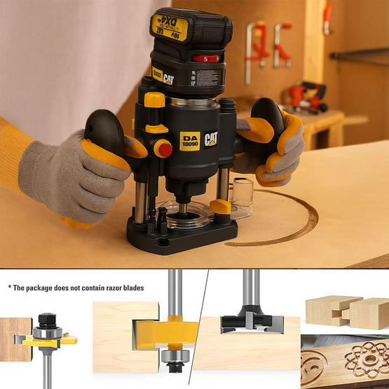 CAT DX82B.3 18Volt Şarjlı Kömürsüz 6mm Devir Ayarlı Profesyonel Avuç İçi El Frezesi Formika Tıraşlama (Akü ve Şarj Cihaz