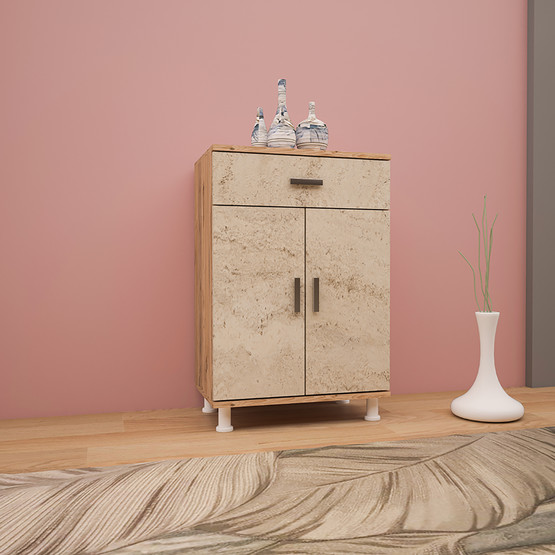 Movemo CT101 Çam Traverten Çok Amaçlı Dolap