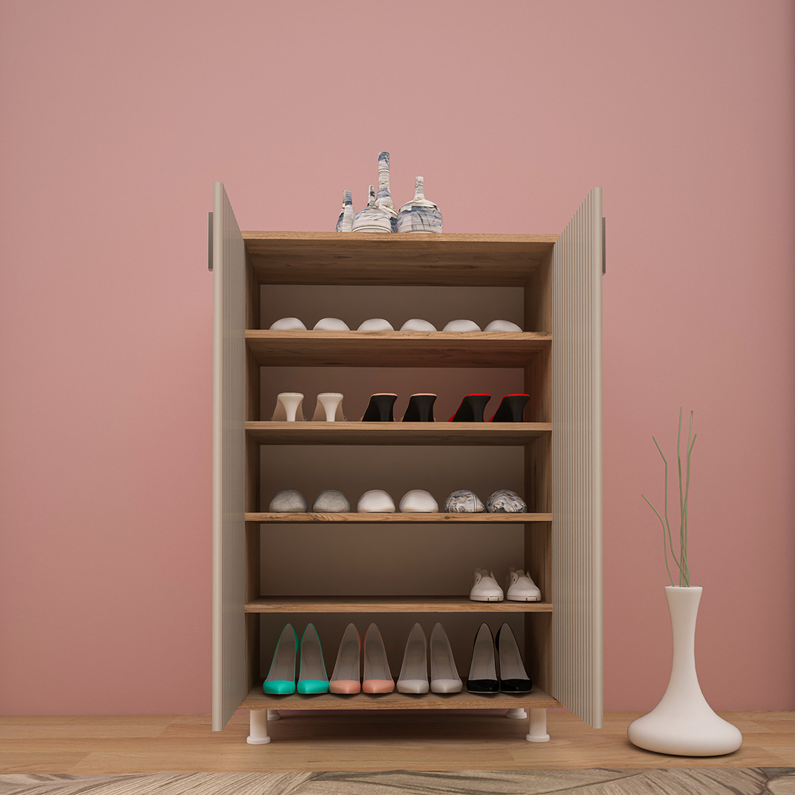    Movemo CD142 Çam Dor Çok Amaçlı Dolap 