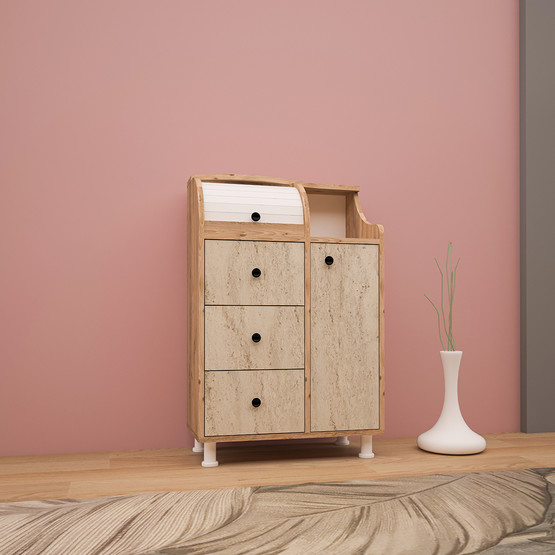 Movemo CT011 Çam Traverten Çok Amaçlı Dolap