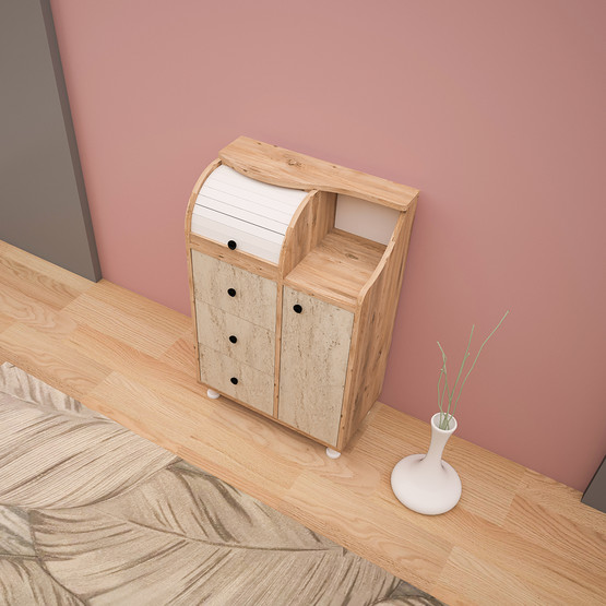 Movemo CT011 Çam Traverten Çok Amaçlı Dolap