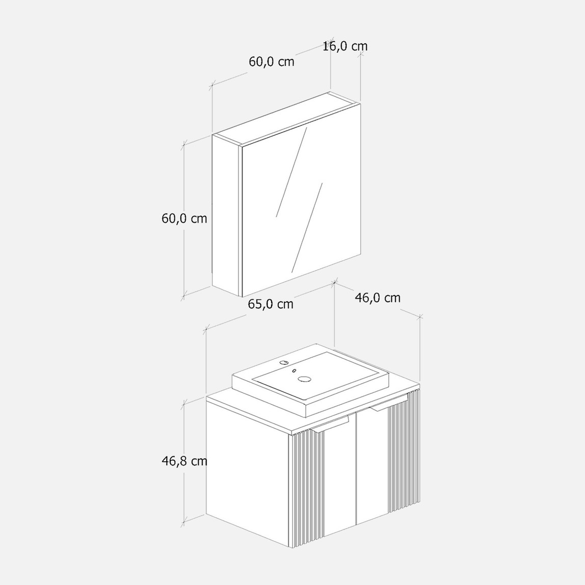    Fly Chester 65 cm MDF Banyo Dolabı 