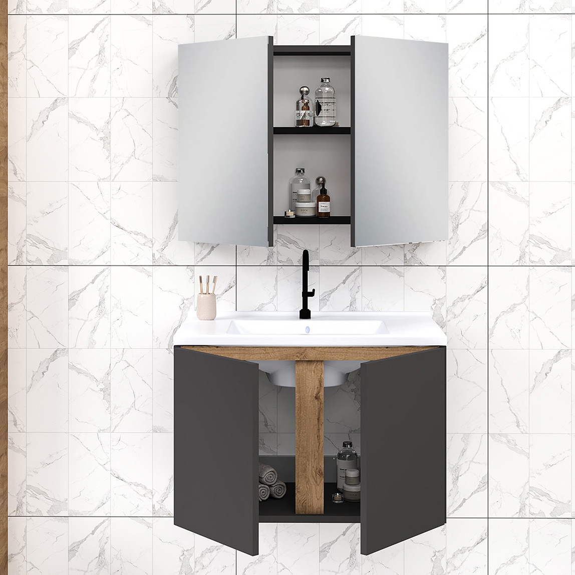    Fly Lavina 80 cm MDF Banyo Dolabı 