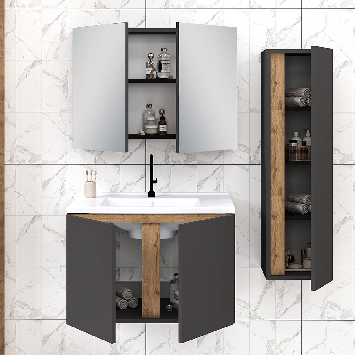    Fly Lavina 80 cm MDF Banyo Dolabı 