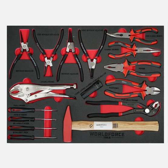 Worldforce 212 Parça Dolu 7 Çekmeceli Takım Arabası (980x460x770 mm)