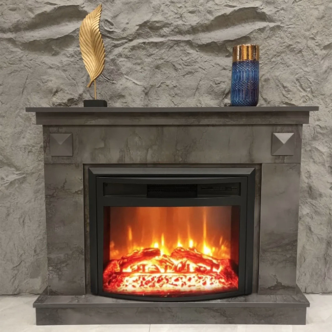    Dlc Irony 1800W Dekoratif Şömine Koyu Gri 
