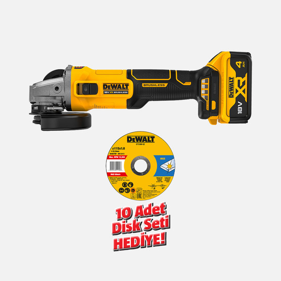 Dewalt Dcg407M2T-Qw 18V Xr Kömürsüz 4Ah Çift Akülü Avuç Taşlama