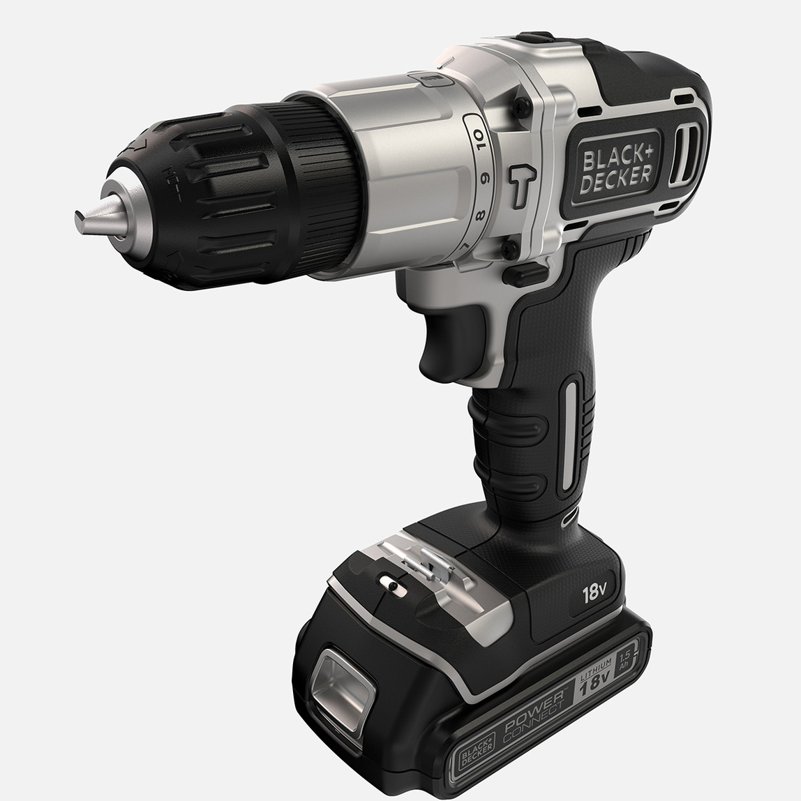    Black&Decker BDCHD18SC1K-QW Silver Li-ion 18V 1.5Ah Tek Akülü Darbeli Matkap Vidalama  
