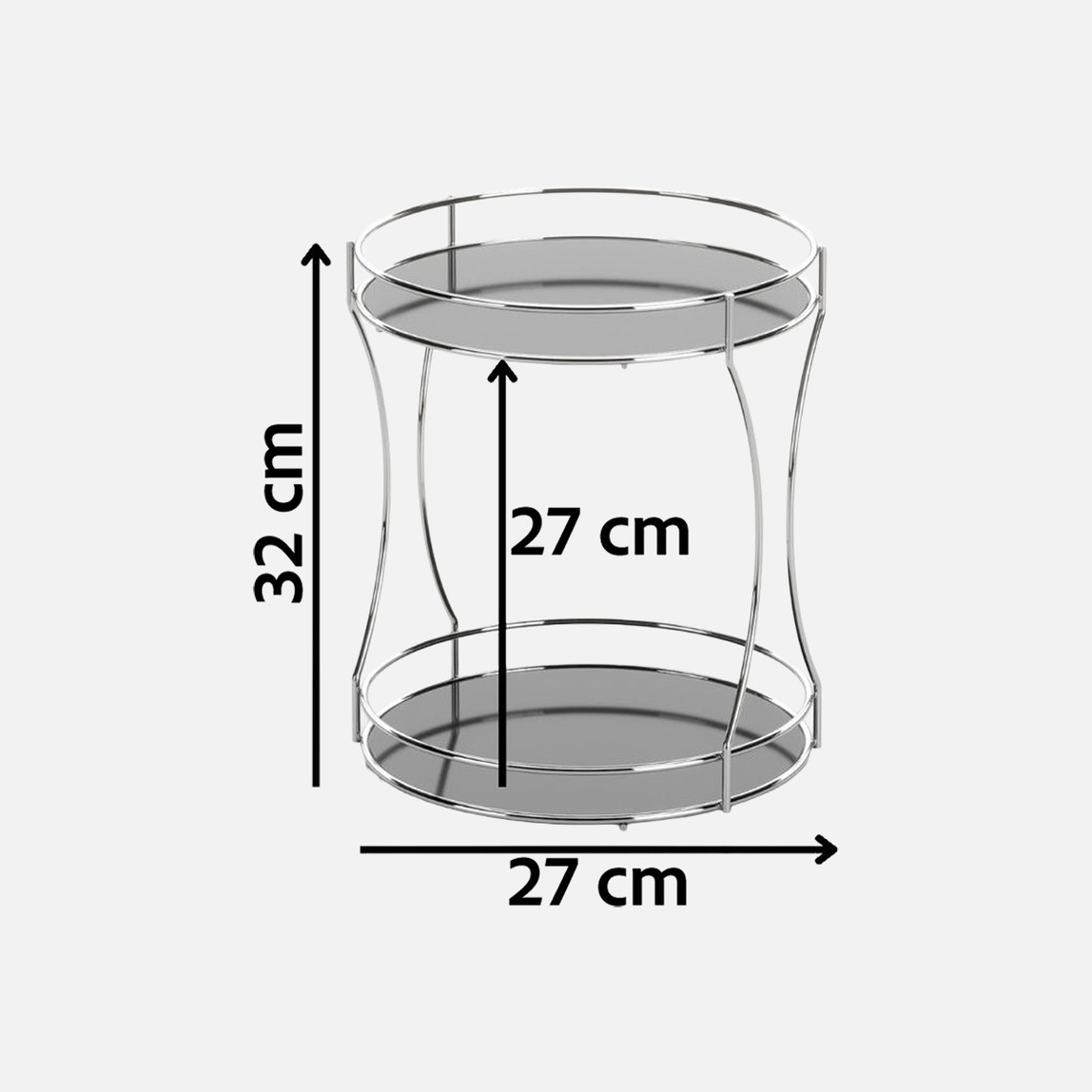    Çok Amaçlı 2 Katlı Yuvarlak Metal Organizer Raf 