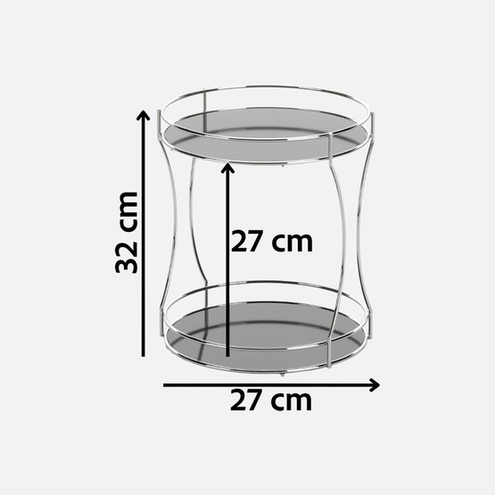 Çok Amaçlı 2 Katlı Yuvarlak Metal Organizer Raf