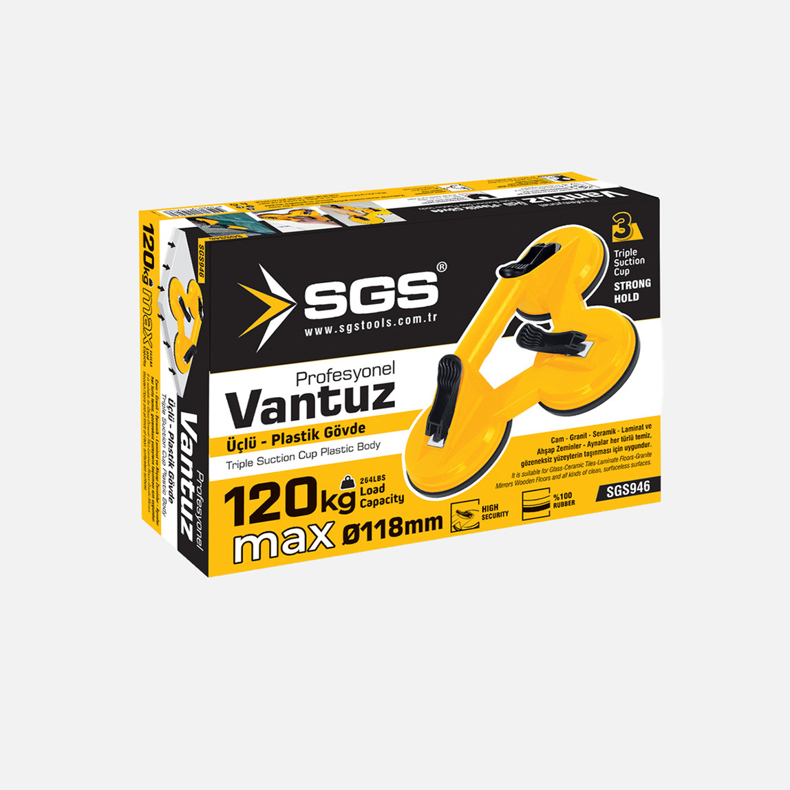    Sgs SGS946 3'lü Plastik Vantuz 
