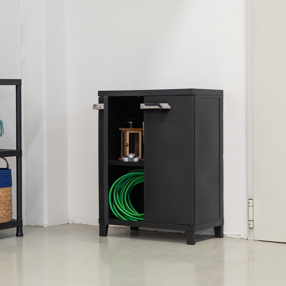    Prime 2 Raflı Plastik Dolap Koyu Antrasit 