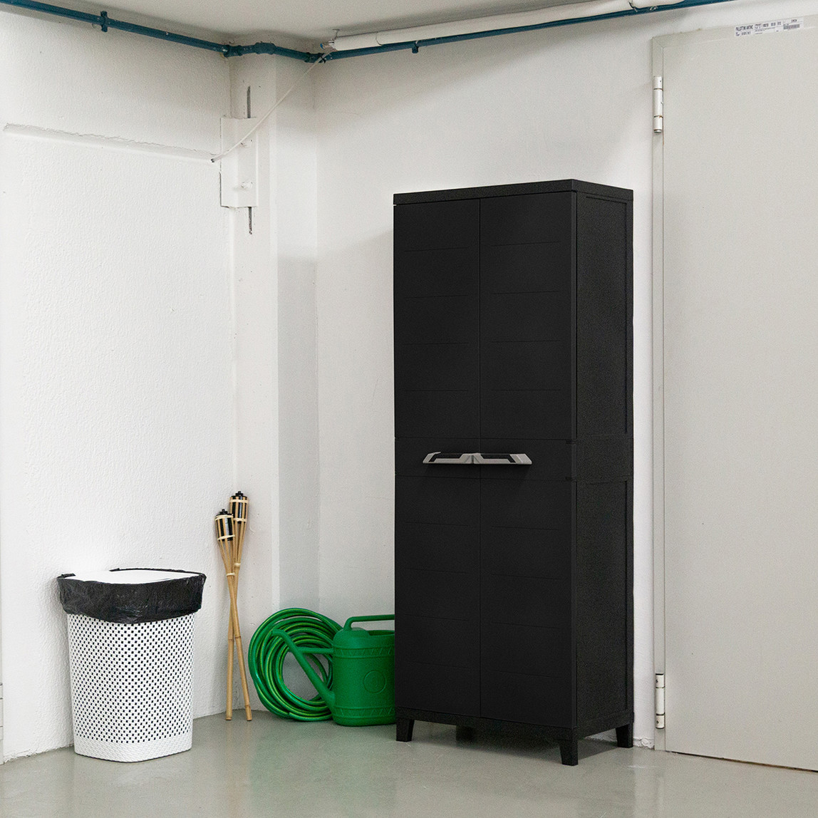    Prime 3 Raflı ve Uzun Bölmeli Plastik Dolap Koyu Antrasit 