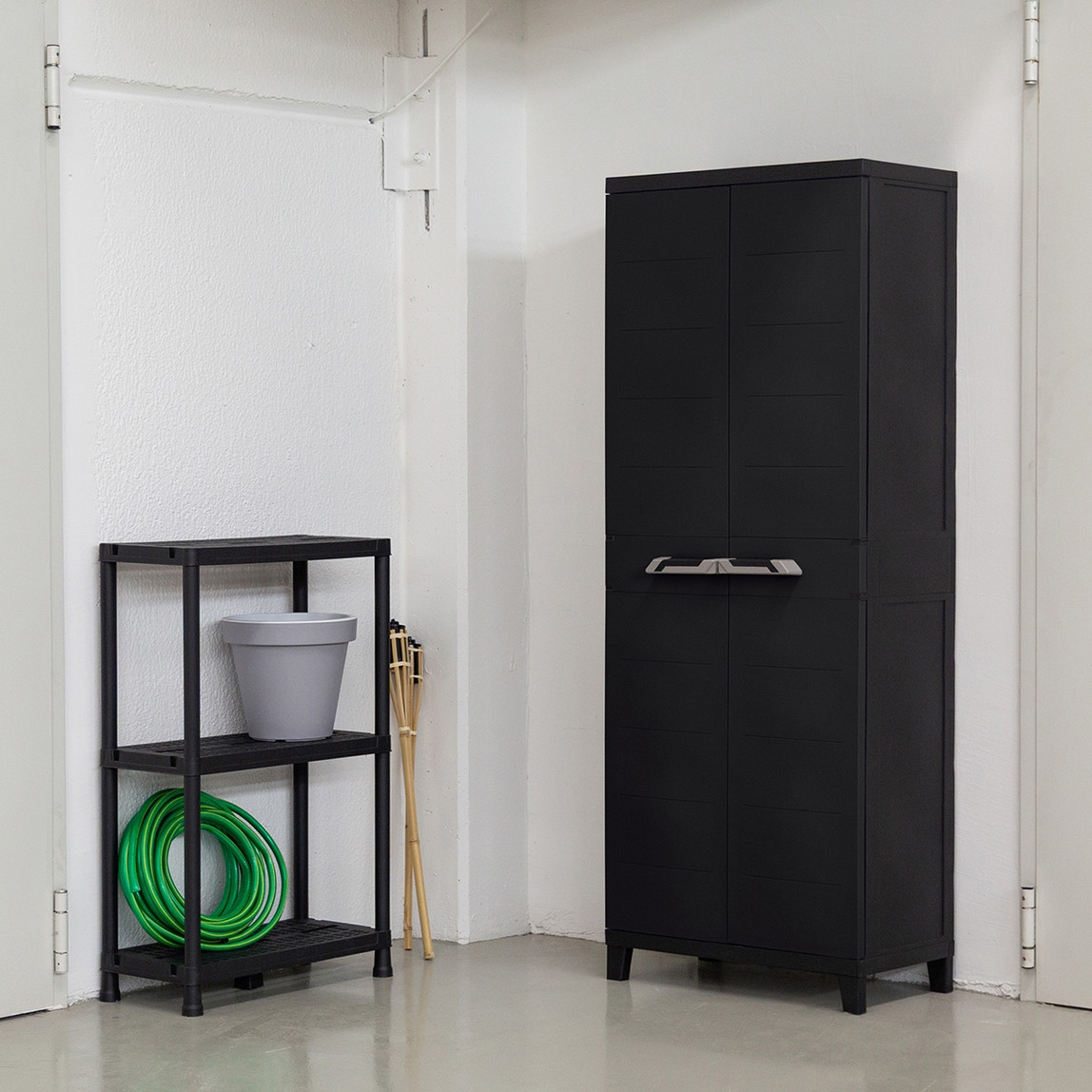    Prime 3 Raflı Plastik Dolap Koyu Antrasit 