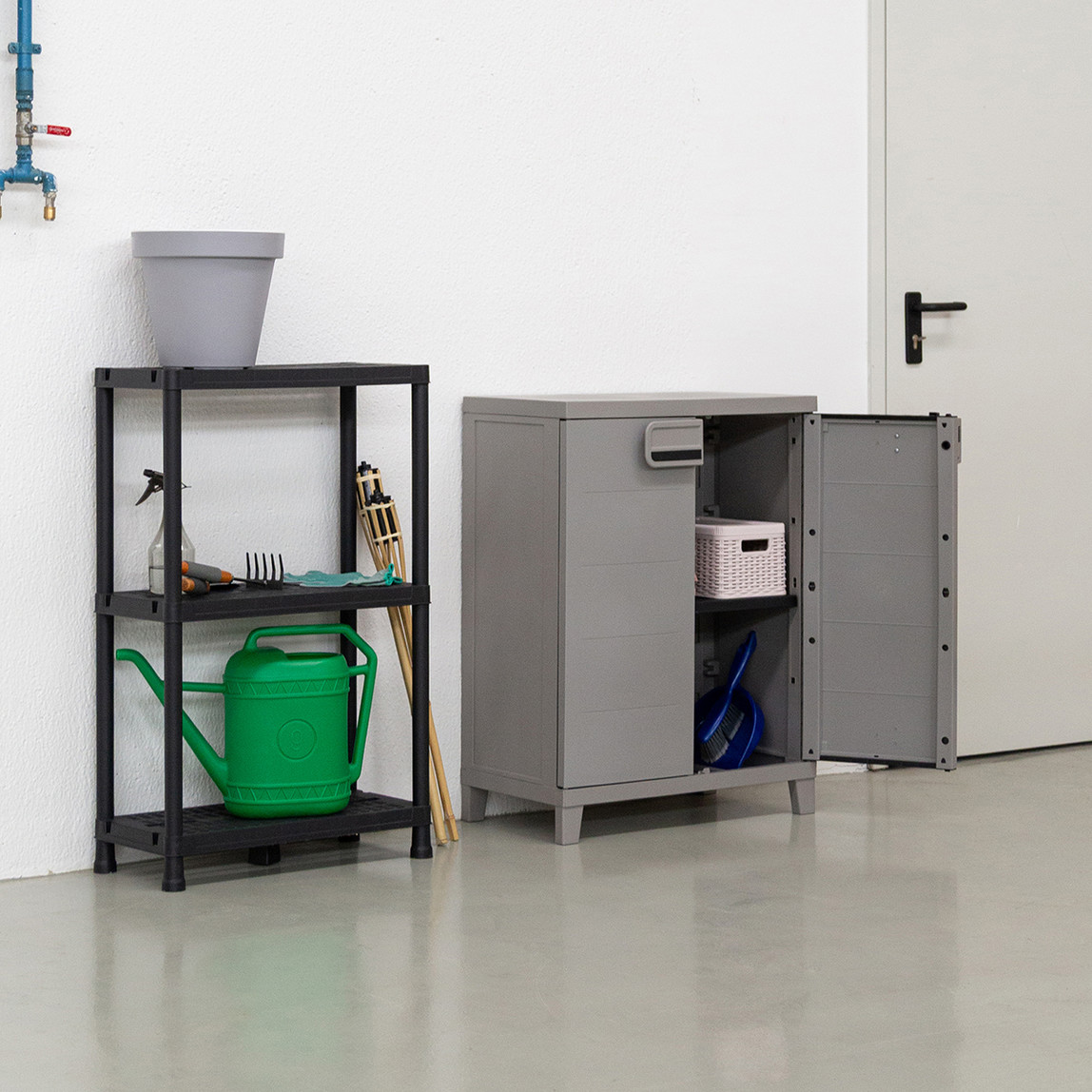    Smart 2 Raflı Plastik Dolap Gri 