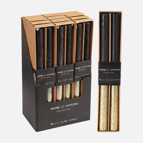 Şamdan Mumu 2'li Siyah 25 cm