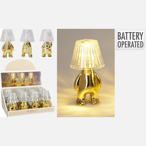 Altın İnsan Figürlü Masa Lambası