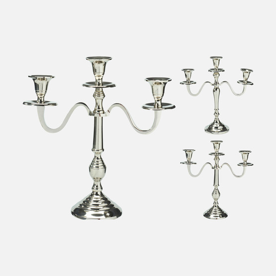 Şamdan 30 cm Gümüş