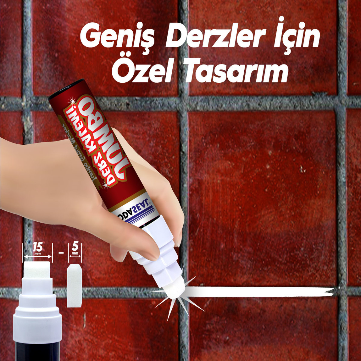    Vodaseal Jumbo Geniş Derz Yenileme Kalemi Beyaz 