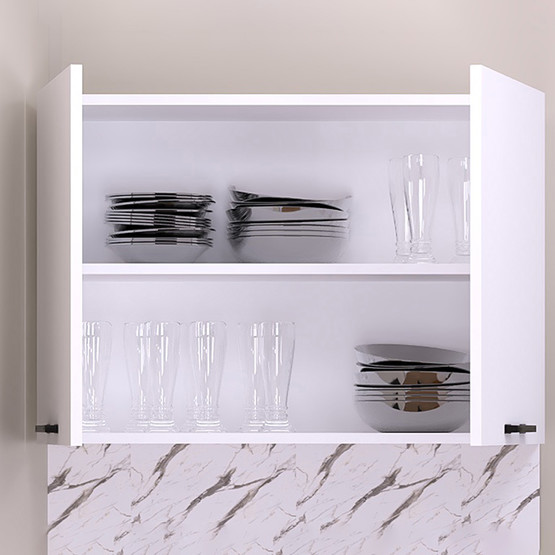 Fly Eviyeli Üst Dolap 80 cm Beyaz