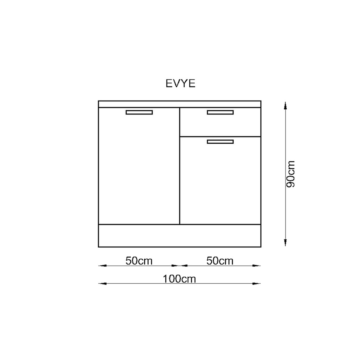    Fly Detroit Eviyeli Alt Dolap 100 cm 