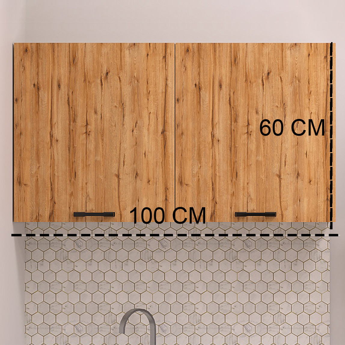    Fly Detroit Eviyeli Üst Dolap 100 cm 