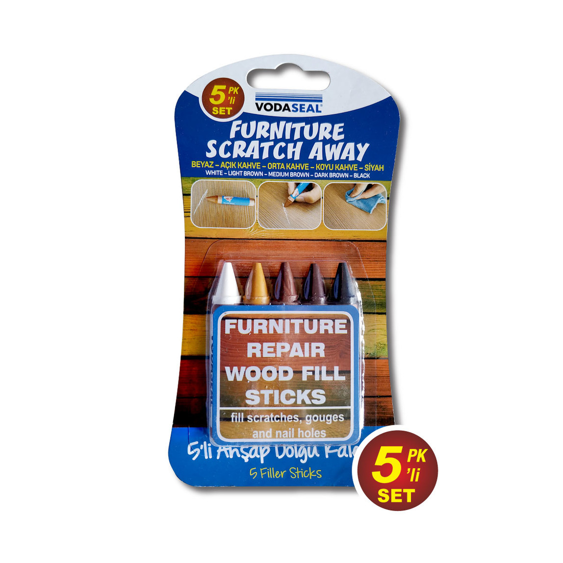    Vodaseal Ahşağ Dolgu Kalemi 5 Li Set 