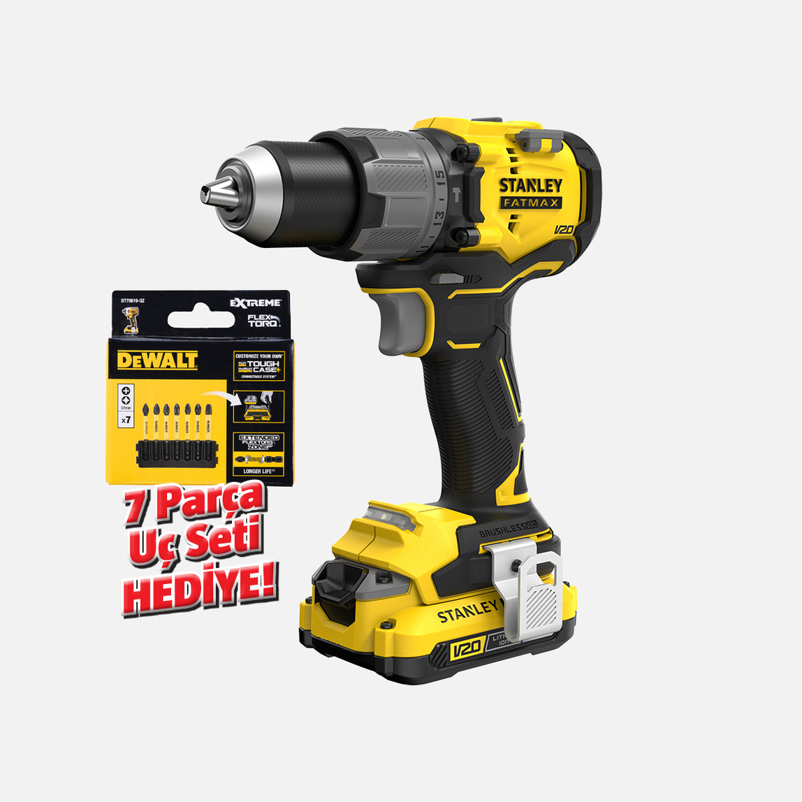    Stanley Sfmcd726D2K-Qw 2Ah Çift Akülü Fırçasız Darbeli Matkap 