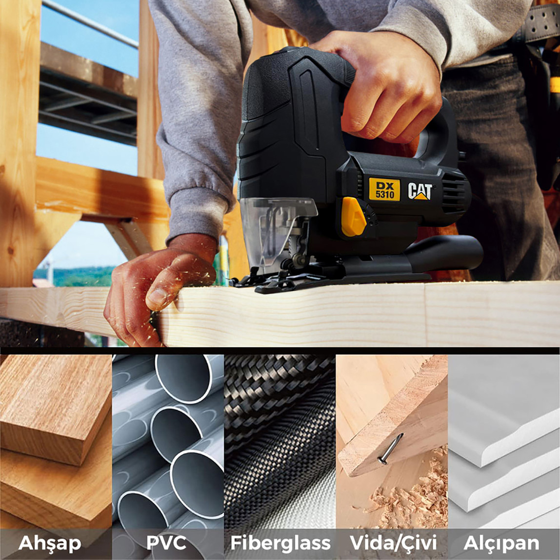    CAT DX5310 550Watt Profesyonel Devir Ayarlı Dekupaj Testere(10 Parça Testere Ucu Hediye!) 
