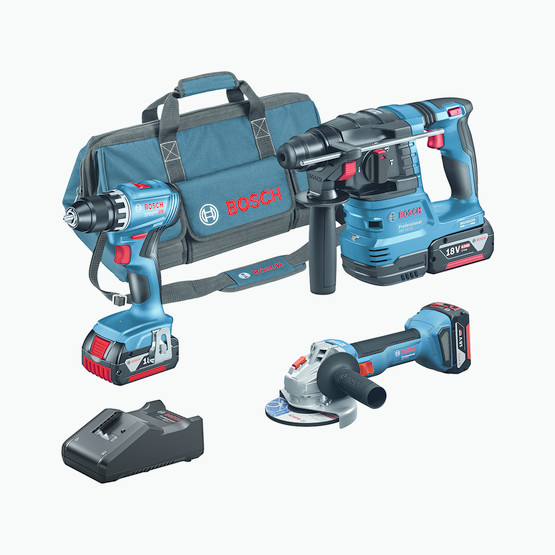 Bosch GSR18V45+GWS18V8+GBH18V22+2x4Ah+GAL18V40 Profesyonel Makine Seti  