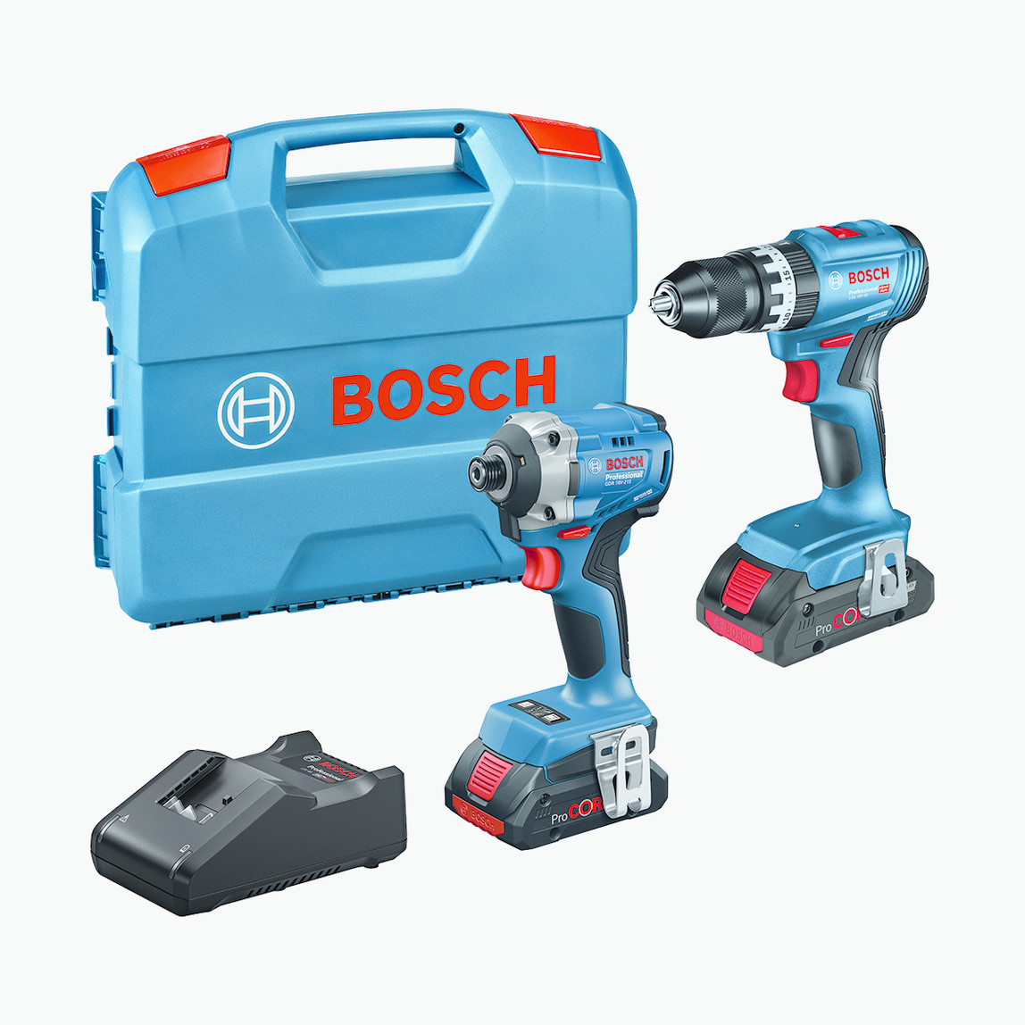    Bosch Profesyonel GSB 18V-45 ve GDR 18V-215 2xGBA 4,0Ah Akü 2'li Makine Seti 