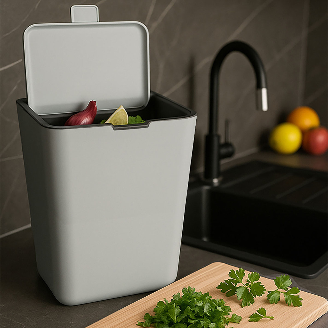    Flip Çöp Kovası Gri 