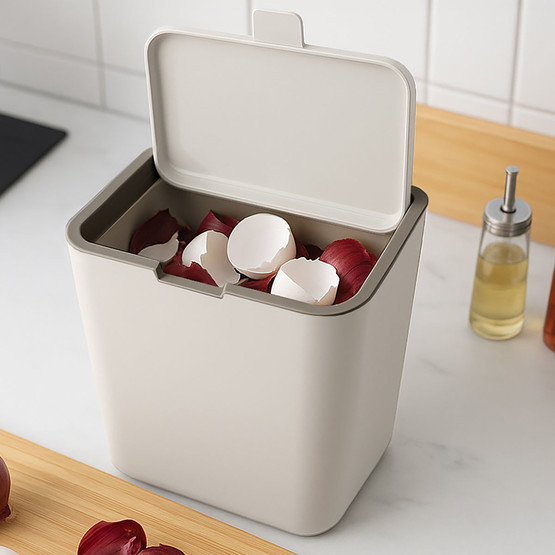 Flip Çöp Kovası Bej