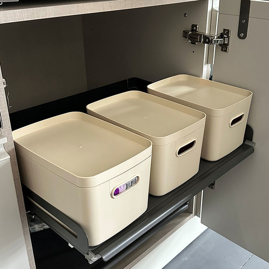 Linea 3'lü Raf Düzenleyici Saklama Kutusu Bej